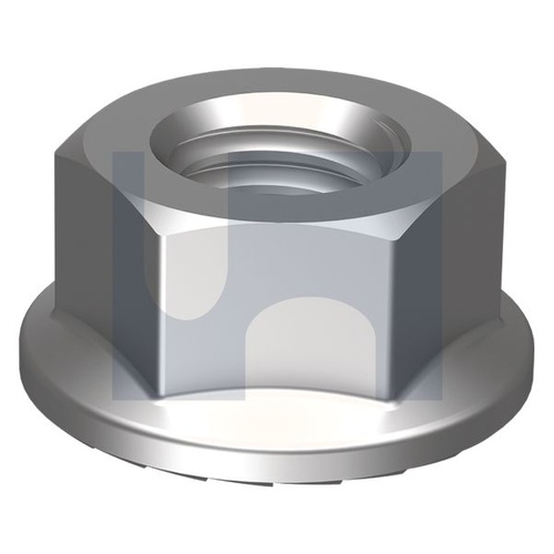 304 ISO4161 SERR FLNGE NUT: M4