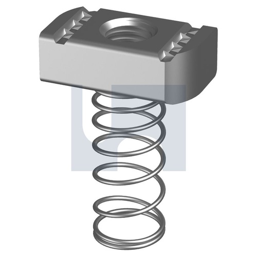 316 STRUT NUT LONG SPRING:  M8